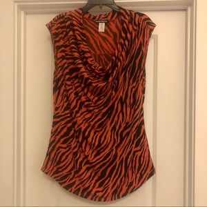 Tiger striped sleeveless top